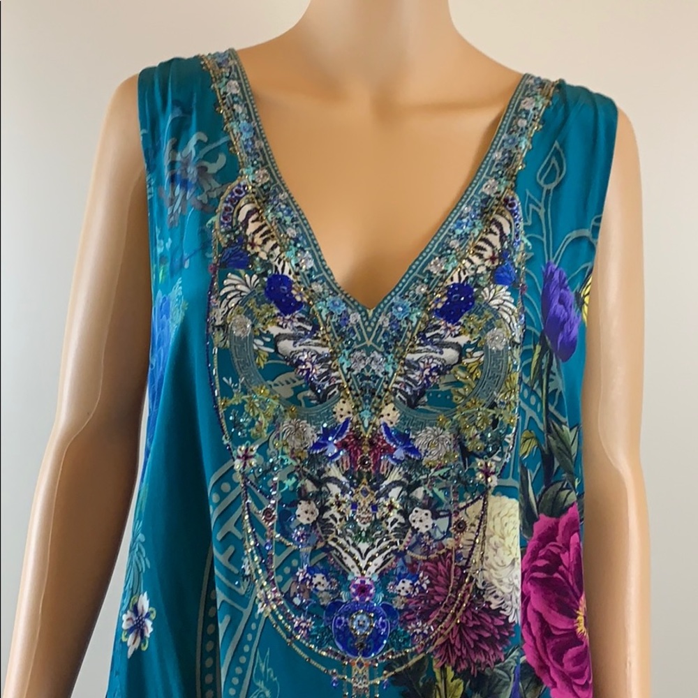 Camilla teal Lunar Gazing silk blouse NWT XS/S - Picture 7 of 12